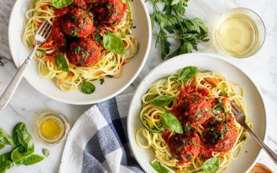 Plant-Based Meatballs With Zoodles