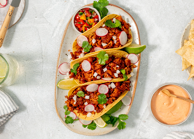 Spicy Soft Tacos with Cherry Tomato Salsa