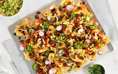 Ultimate Nachos with Corn and Black Bean Salsa and Guacamole